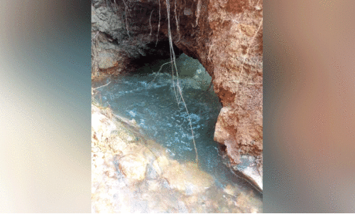 water wasting through broken irrigation project pipe water wasting through broken irrigation project pipe