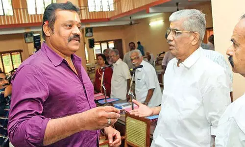 Suresh Gopi in NSS Headquarters