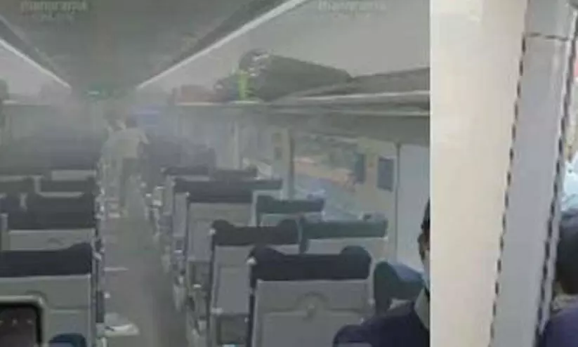 കാസർകോട്ടേക്കുള്ള വന്ദേഭാരതിൽ വാതക ചോർച്ച