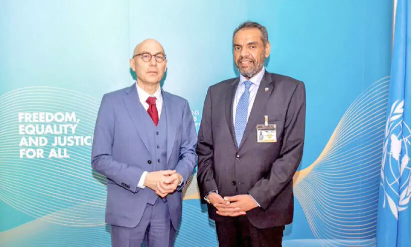 വി​ദേ​ശ​കാ​ര്യ മ​ന്ത്രി യു.​എ​ൻ മ​നു​ഷ്യാ​വ​കാ​ശ ഹൈ​ക​മീ​ഷ​ണ​റു​മാ​യി കൂ​ടി​ക്കാ​ഴ്ച ന​ട​ത്തി