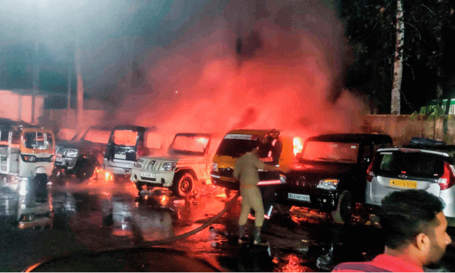 Car service center fire