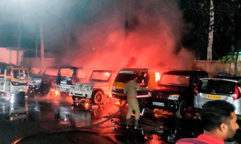 Car service center fire