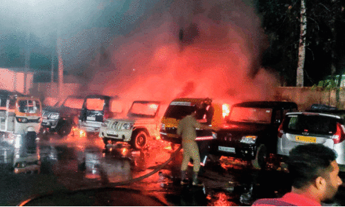 Car service center fire