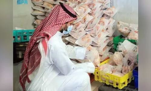 ഖസീം പ്രവിശ്യയിൽ ഭക്ഷ്യയോഗ്യമല്ലാത്ത എട്ട്​ ടൺ കോഴിയിറച്ചി പിടികൂടി