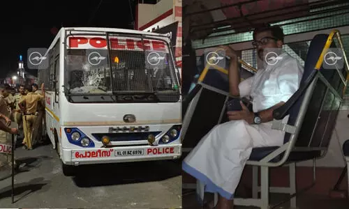 മൃതദേഹവുമായി പ്രതിഷേധം: മാത്യു കുഴൽനാടനും ഷിയാസും അറസ്റ്റിൽ; പൊലീസ് ബസിന് നേരെ ആക്രമണം, സംഘർഷം