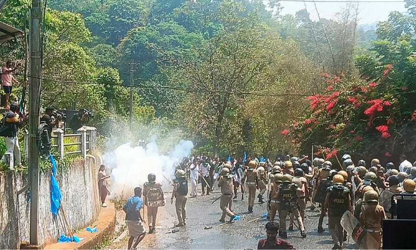 granade against protesters