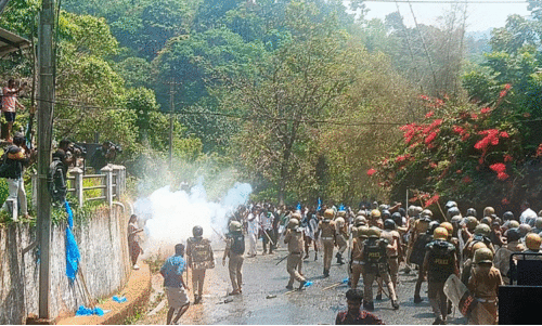 granade against protesters