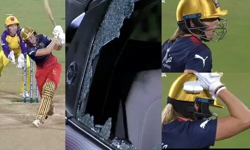 ചില്ലു പൊളിപ്പൻ പ്രകടനം വൈറൽ: എല്ലിസ് പെറിയുടെ സിക്സിൽ കാറിന്റെ ഗ്ലാസ് തവിടുപൊടി