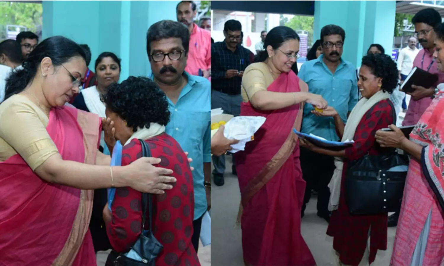 കണ്ണീരോടെ മന്ത്രിയെ  കണ്ടു; പരിഹാരമുണ്ടാക്കി ലഡുവും നല്‍കി യാത്രയാക്കി