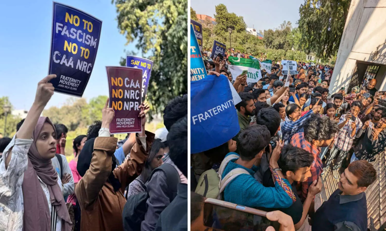 സി.എ.എ: ഡൽഹി, ജാമിഅ മില്ലിയ സർവകലാശാലകളിൽ പ്രതിഷേധം; വിദ്യാർഥികളെ കസ്റ്റഡിയിലെടുത്തു