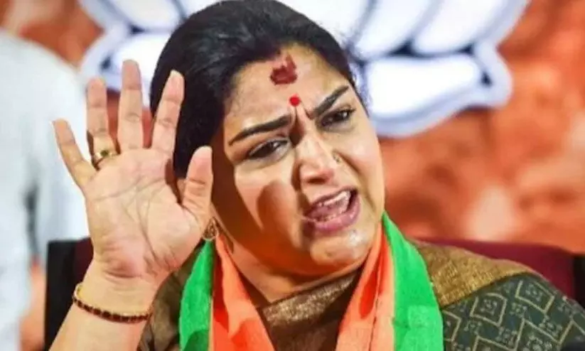 ഡി.എം.കെ സർക്കാർ സ്ത്രീകൾക്ക് നൽകുന്ന 1000 രൂപ ‘പിച്ച’യെന്ന് ഖുഷ്ബു; വിവാദമായതോടെ വിശദീകരണം