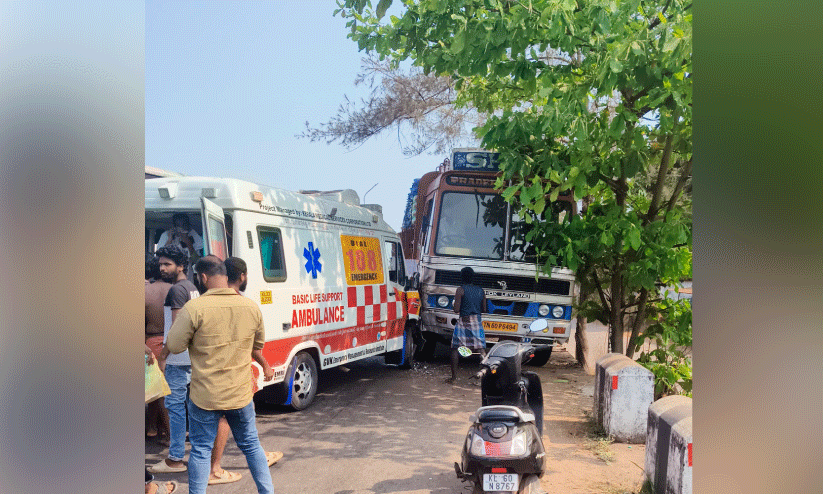 108 ambulance hit by a lorry