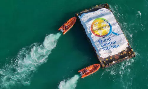 സമുദ്ര ഇടനാഴി വഴി ആദ്യ കപ്പൽ ഗസ്സയിലെത്തി സമുദ്ര ഇടനാഴി വഴി ആദ്യ കപ്പൽ ഗസ്സയിലെത്തി