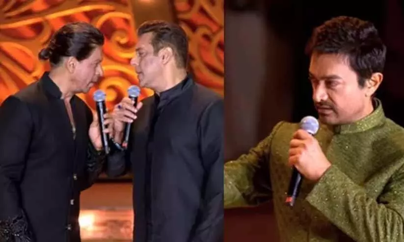 പാട്ടിനെച്ചൊല്ലി ഷാറൂഖും സൽമാനും  തമ്മിൽ വഴക്ക്,  പ്രശ്നത്തിൽ ഇടപെട്ട് ആമിർ- വിഡിയോ പുറത്ത്