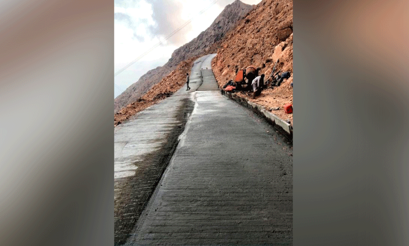 concrete work completed at sur Vilayath road concrete work completed at sur Vilayath road