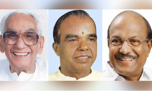 കെ. ​ക​രു​ണാ​ക​ര​ൻ, കെ.​ജി. മാ​രാ​ർ,  പി.​കെ. കു​ഞ്ഞാ​ലി​ക്കു​ട്ടി