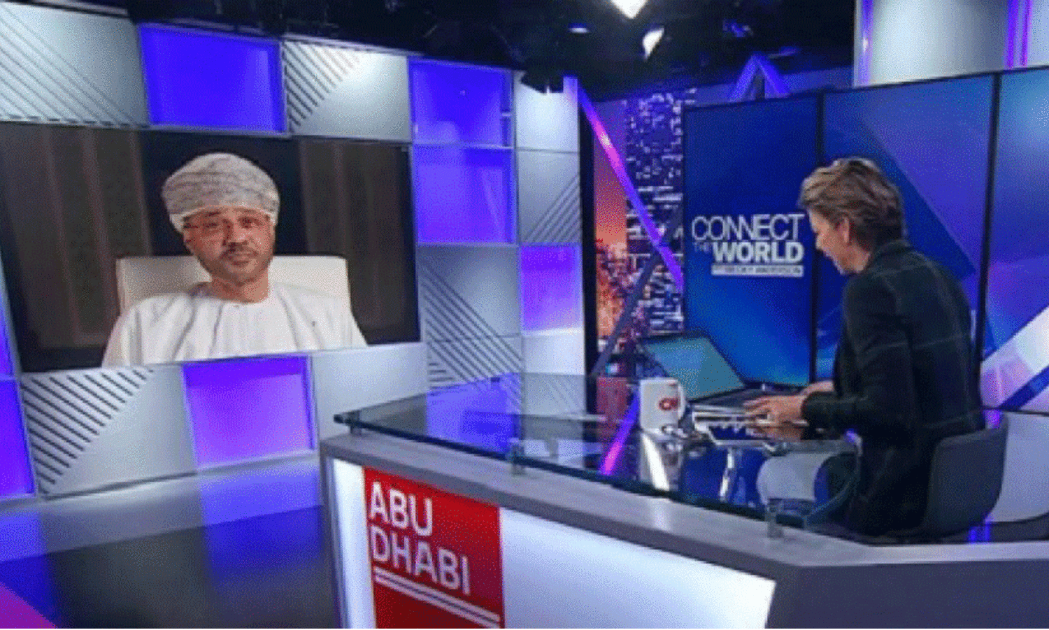 Oman foreign minister speaking in channel