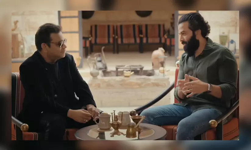 ബ്ലെസി കലക്ക് വേണ്ടി ജീവിതം ഉഴിഞ്ഞ് വെച്ചയാള്‍; എ ആര്‍ റഹ്‌മാനുമായി പൃഥ്വിയുടെ അഭിമുഖം