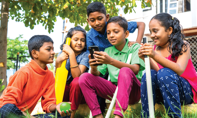 children with mobile phone