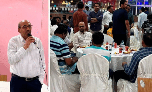 MES riyadh president TM ahmed koya speaking in Iftar meet