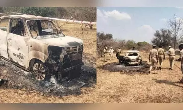 കർണാടകയിൽ കാറിനുള്ളിൽ കത്തിക്കരിഞ്ഞ നിലയിൽ മൃതദേഹങ്ങൾ; നിധി തേടിയെത്തിയവരുടേതെന്ന് പൊലീസ്