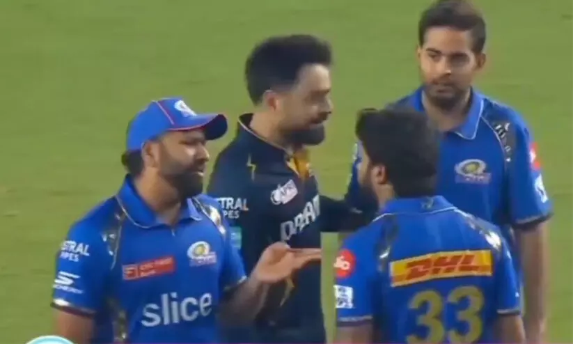 ആകാശ് അംബാനിയുടെ മുന്നിൽവെച്ച് ഹാർദികിനെ ശകാരിച്ച് രോഹിത്, സാക്ഷിയായി റാഷിദ് ഖാൻ; വിഡിയോ വൈറൽ