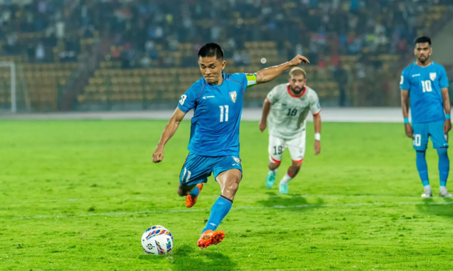 150ാം മത്സരം ഗോളടിച്ച് ആഘോഷിച്ച് ഛേത്രി; അഫ്ഗാനെതിരെ ഇന്ത്യ ഒരു ഗോളിനു മുന്നിൽ