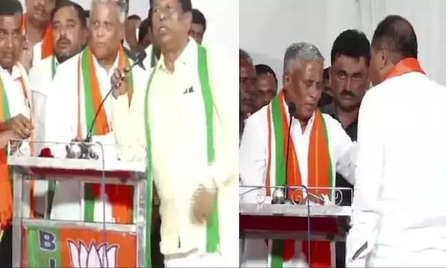 സംയുക്ത പാർട്ടി യോഗ വേദിയിൽ ഏറ്റുമുട്ടി ബി.ജെ.പി - ജെ.ഡി (എസ്) പ്രവർത്തകർ