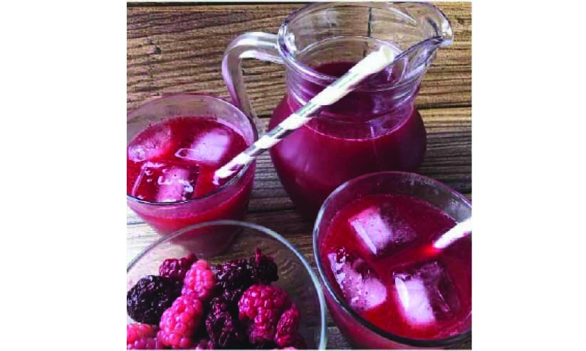 Red raspberry juice, റെ​ഡ് റാ​സ്ബെ​റി ജ്യൂ​സ്