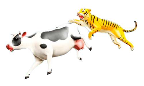 tiger killing cattles