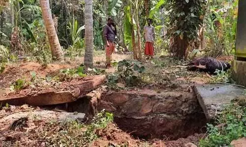 പശുവിനെ കുളിപ്പിക്കുന്നതിനിടെ സ്ലാബ് തകര്ന്ന് ഗൃഹനാഥനും പശുക്കുട്ടിയും മരിച്ചു; ഇല്ലാതായത് ഒരു കുടുംബത്തിന്റെ പ്രതീക്ഷ പശുവിനെ കുളിപ്പിക്കുന്നതിനിടെ സ്ലാബ് തകര്ന്ന് ഗൃഹനാഥനും പശുക്കുട്ടിയും മരിച്ചു; ഇല്ലാതായത് ഒരു കുടുംബത്തിന്റെ പ്രതീക്ഷ
