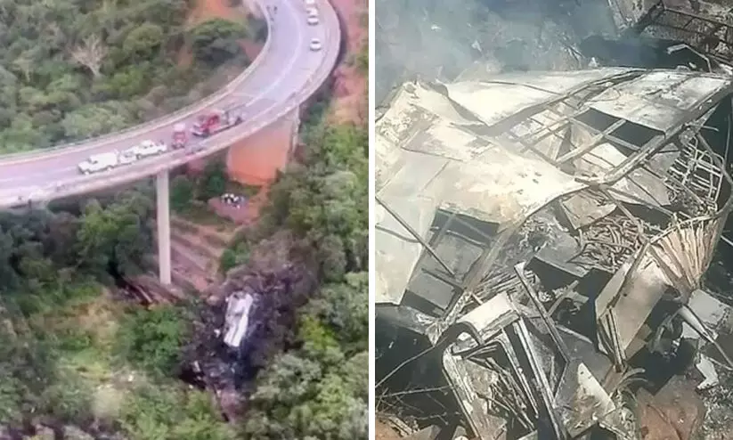 എട്ടു വയസ്സുകാരി മാത്രം രക്ഷപ്പെട്ടു; ദക്ഷിണാഫ്രിക്കയിൽ ബസ് പാലത്തിൽനിന്ന് താഴേക്ക് വീണ് 45 പേർ മരിച്ചു