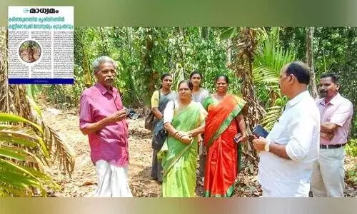 ദേവസ്യ ചാക്കോയുടെ കൃഷിയിടം എം.എൽ.എയും കൃഷിവകുപ്പ് ഉദ്യോഗസ്ഥരും സന്ദർശിച്ചു