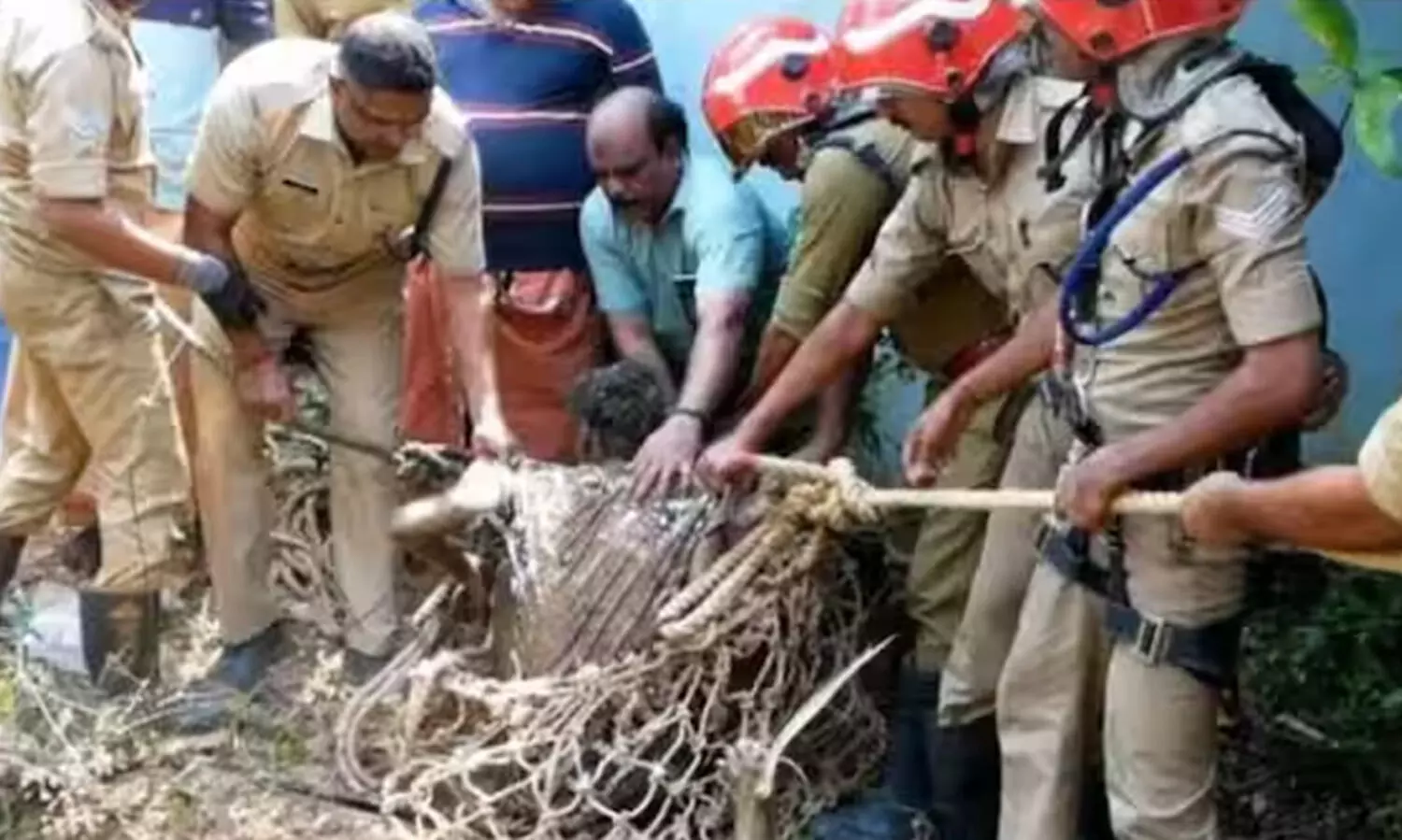 80 അടി താഴ്ചയുള്ള കിണറിൽ വീണ മൂന്ന് യുവാക്കളെ ഫയർഫോഴ്സെത്തി രക്ഷപ്പെടുത്തി