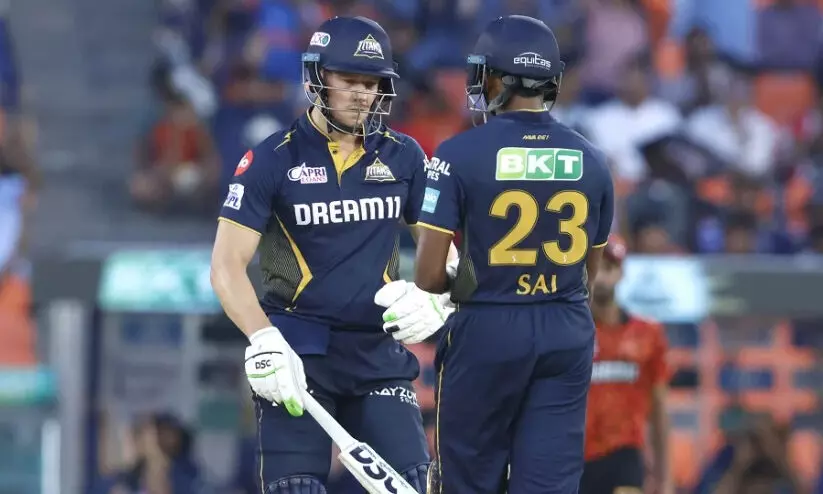 മില്ലറും സുദർശനും നയിച്ചു; ഹൈദരാബാദിനെതിരെ ഗുജറാത്തിന് അനായാസ ജയം മില്ലറും സുദർശനും നയിച്ചു; ഹൈദരാബാദിനെതിരെ ഗുജറാത്തിന് അനായാസ ജയം