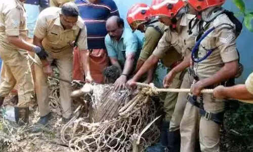 80 അടി താഴ്ചയുള്ള കിണറിൽ വീണ മൂന്ന് യുവാക്കളെ ഫയർഫോഴ്സെത്തി രക്ഷപ്പെടുത്തി