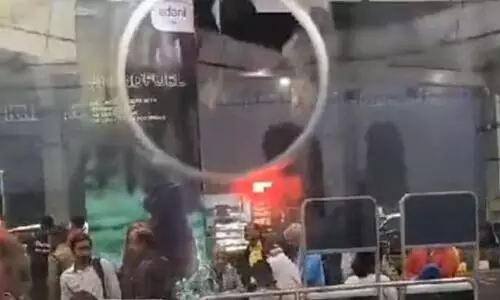 The roof of Guwahati airport collapsed due to heavy rain