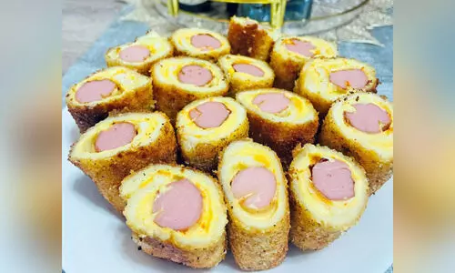 Chicken Frank Bread Roll,  ചി​ക്ക​ൻ ഫ്രാ​ങ്ക്‌ ബ്ര​ഡ്‌ റോ​ൾ