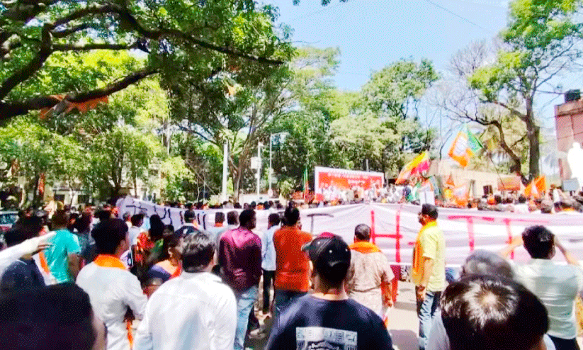 Banner displayed at Tejashwi Suryas rally in Bangalore