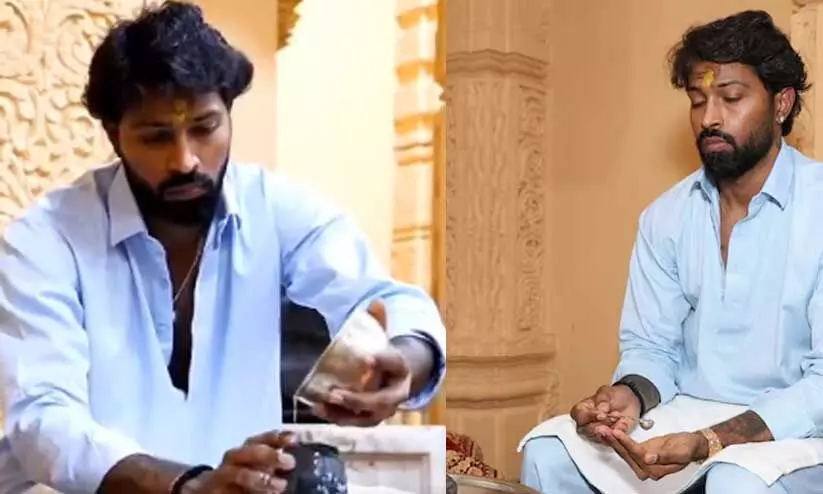 സോമനാഥ ക്ഷേത്രത്തിൽ പ്രാർഥനയും പൂജയുമായി ഹാർദിക് പാണ്ഡ്യ