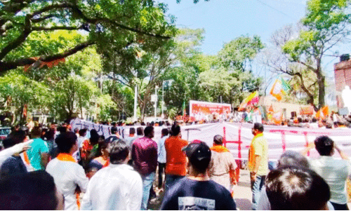 Banner displayed at Tejashwi Suryas rally in Bangalore