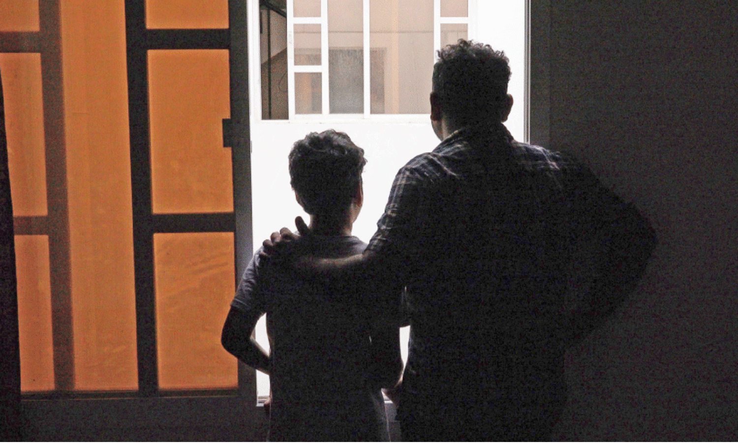 The boy who stuck in oman, with his father