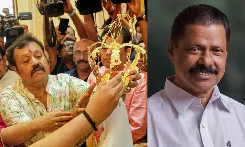 സ്വർണമെന്ന്‌ പറഞ്ഞ്‌ ചെമ്പ്‌ നൽകി ദൈവത്തെ പറ്റിച്ചയാളാണ്‌ സുരേഷ്‌ ഗോപി; മോദി തൃശൂരിൽ താമസിച്ചാലും ജയിക്കില്ല -എം.വി. ഗോവിന്ദൻ