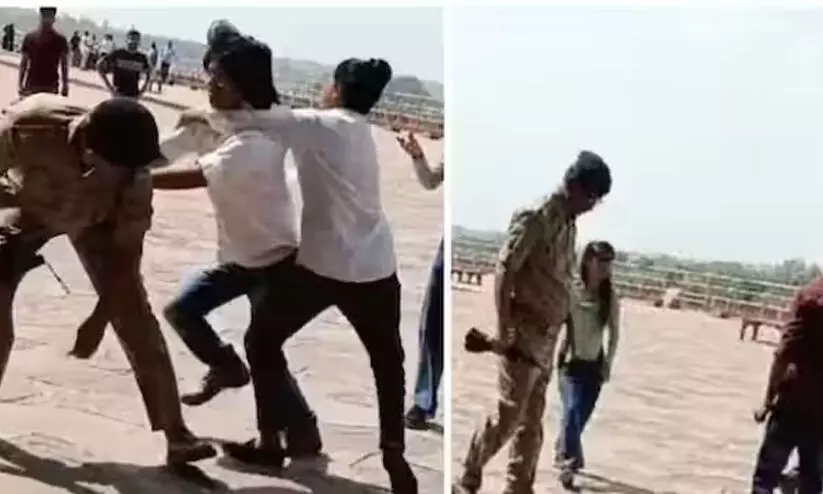 Footage of Taj Mahal captured on mobile; Clash between security officer and tourist