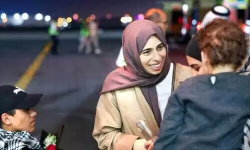 minister lulva al khathir welcoming palestines