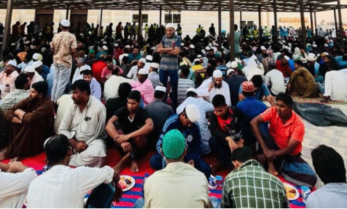 Iftar organized for labours Iftar organized for labours