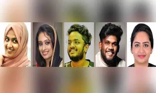 1. dhana raziq, 2. sajili salim, 3. jasim jamal, 4. badusha, 5. nisha yousuf (anchor)