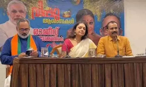 രാജീവ് ച​ന്ദ്രശേഖറിന് വോട്ട് തേടി ശോഭന തിരുവനന്തപുരത്ത്