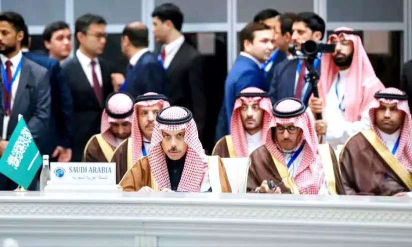 Saudi Foreign Minister Amir Faisal bin Farhan at the ministerial meeting
