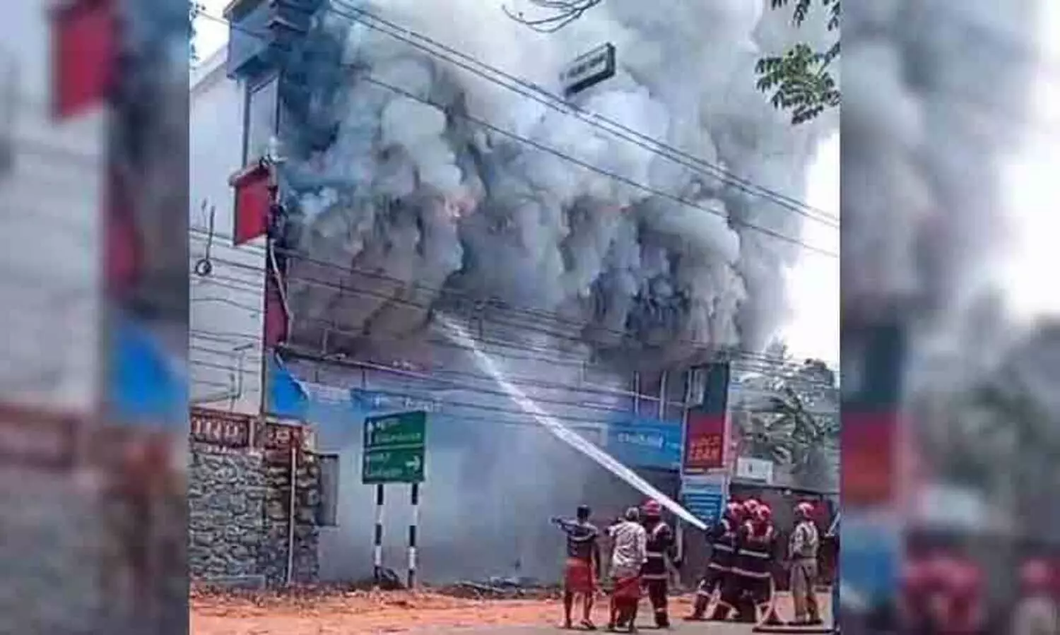 വർക്കല വടശ്ശേരിക്കൊണത്ത് ടെക്സ്റ്റൈൽസിൽ വൻ തീപിടുത്തം
